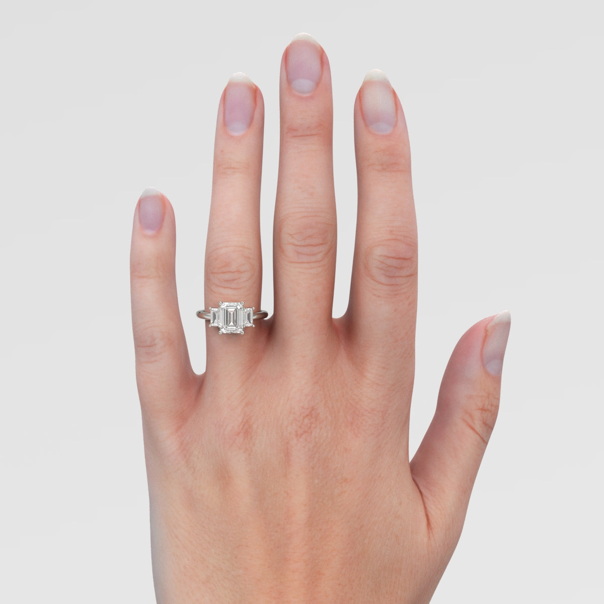Anillo de Compromiso Three Stone Emerald