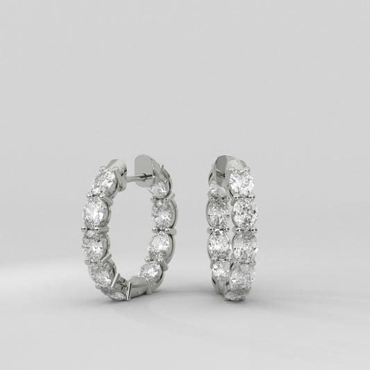 Aretes Huggies Front and Back Oval