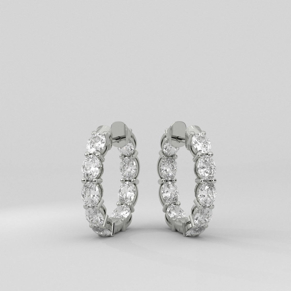 Aretes Huggies Front and Back Oval