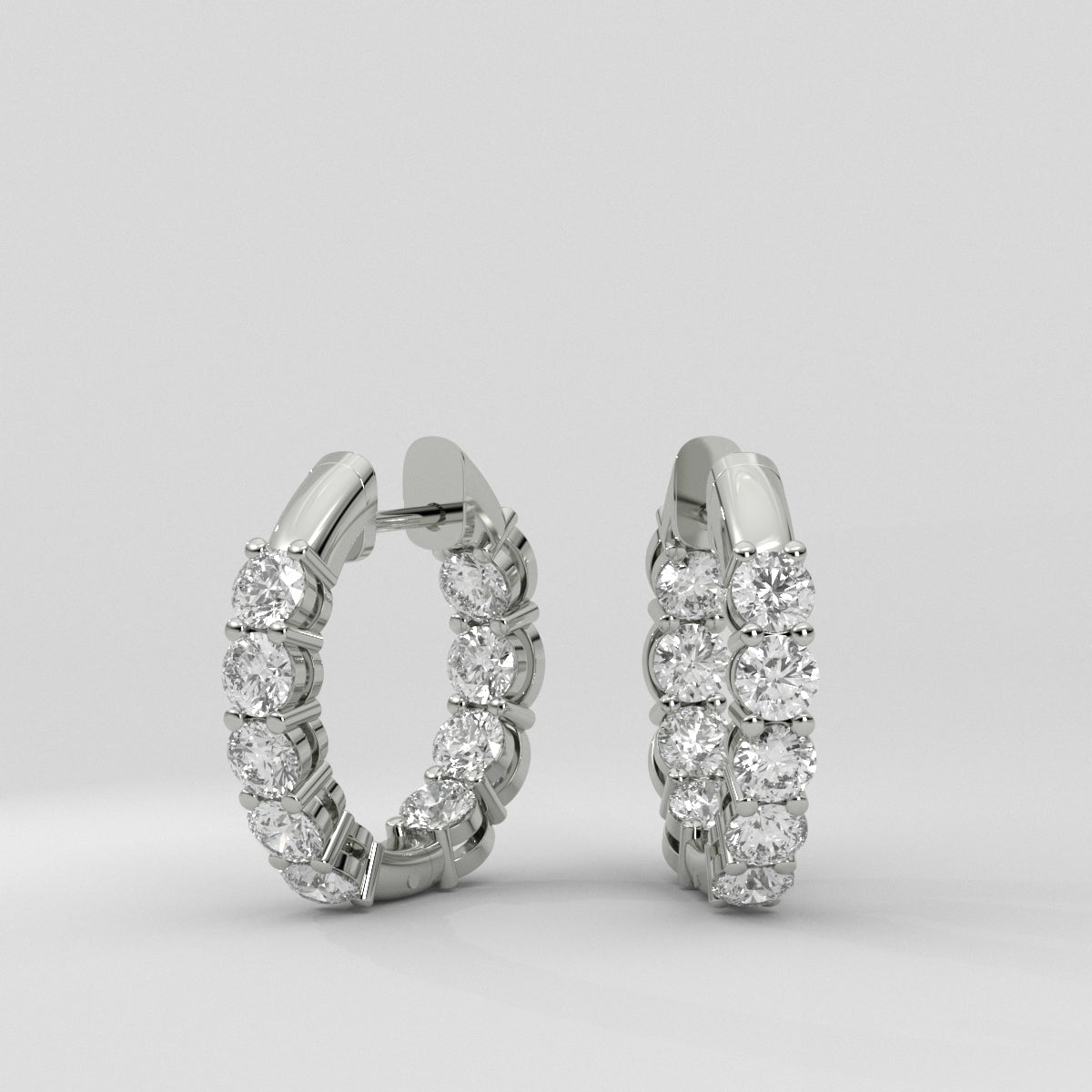 Aretes Huggies Front and Back Round
