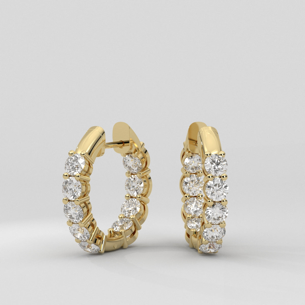 Aretes Huggies Front and Back Round