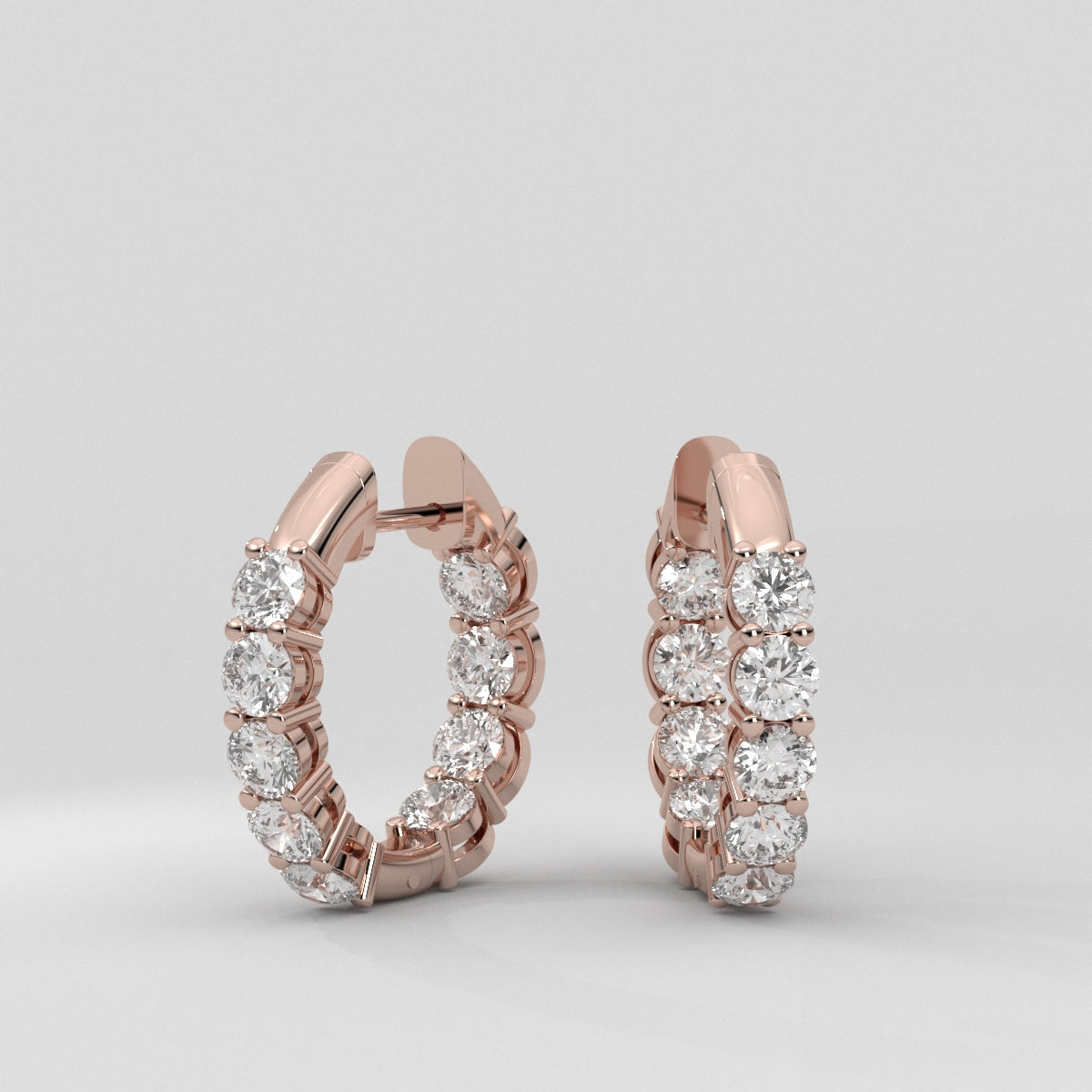 Aretes Huggies Front and Back Round