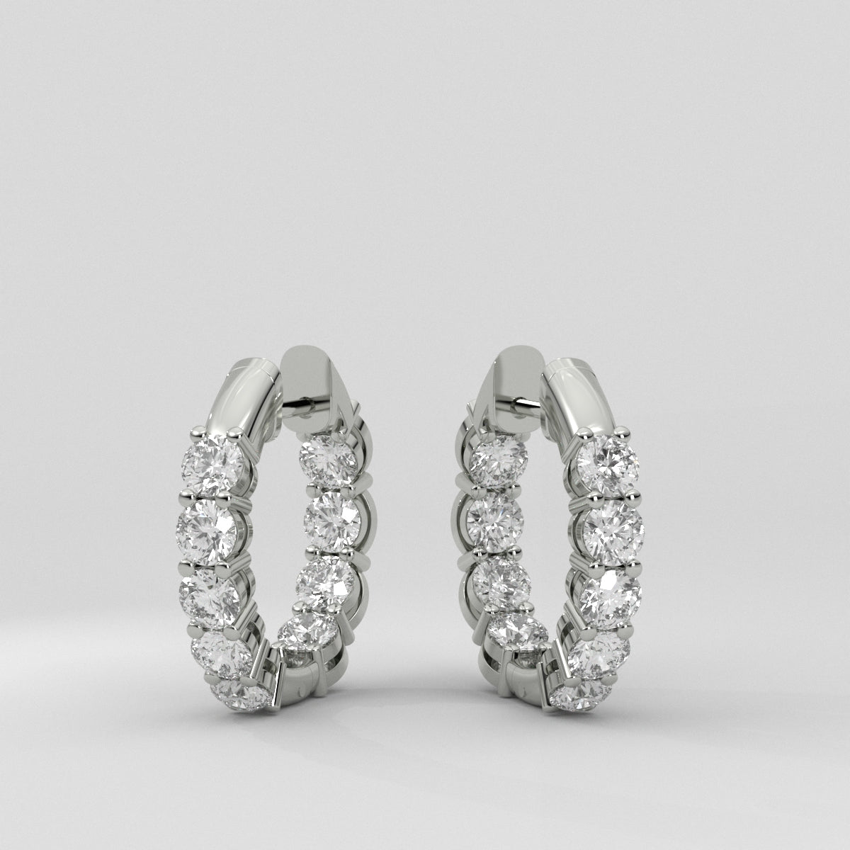 Aretes Huggies Front and Back Round