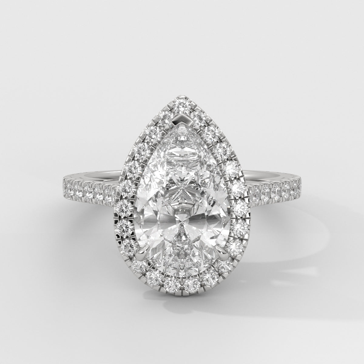 Anillo de Compromiso Halo Pear