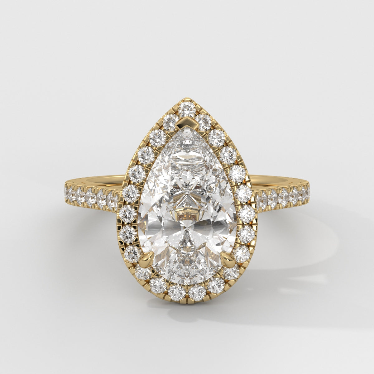 Anillo de Compromiso Halo Pear