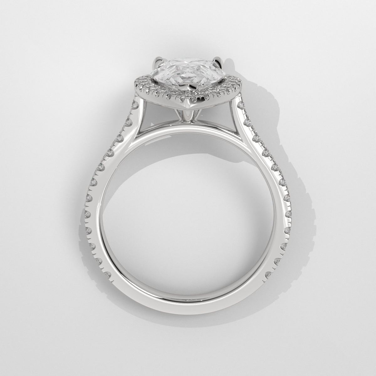 Anillo de Compromiso Halo Pear
