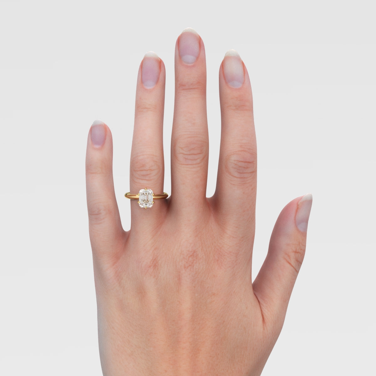Anillo de Compromiso Knife Edge Emerald