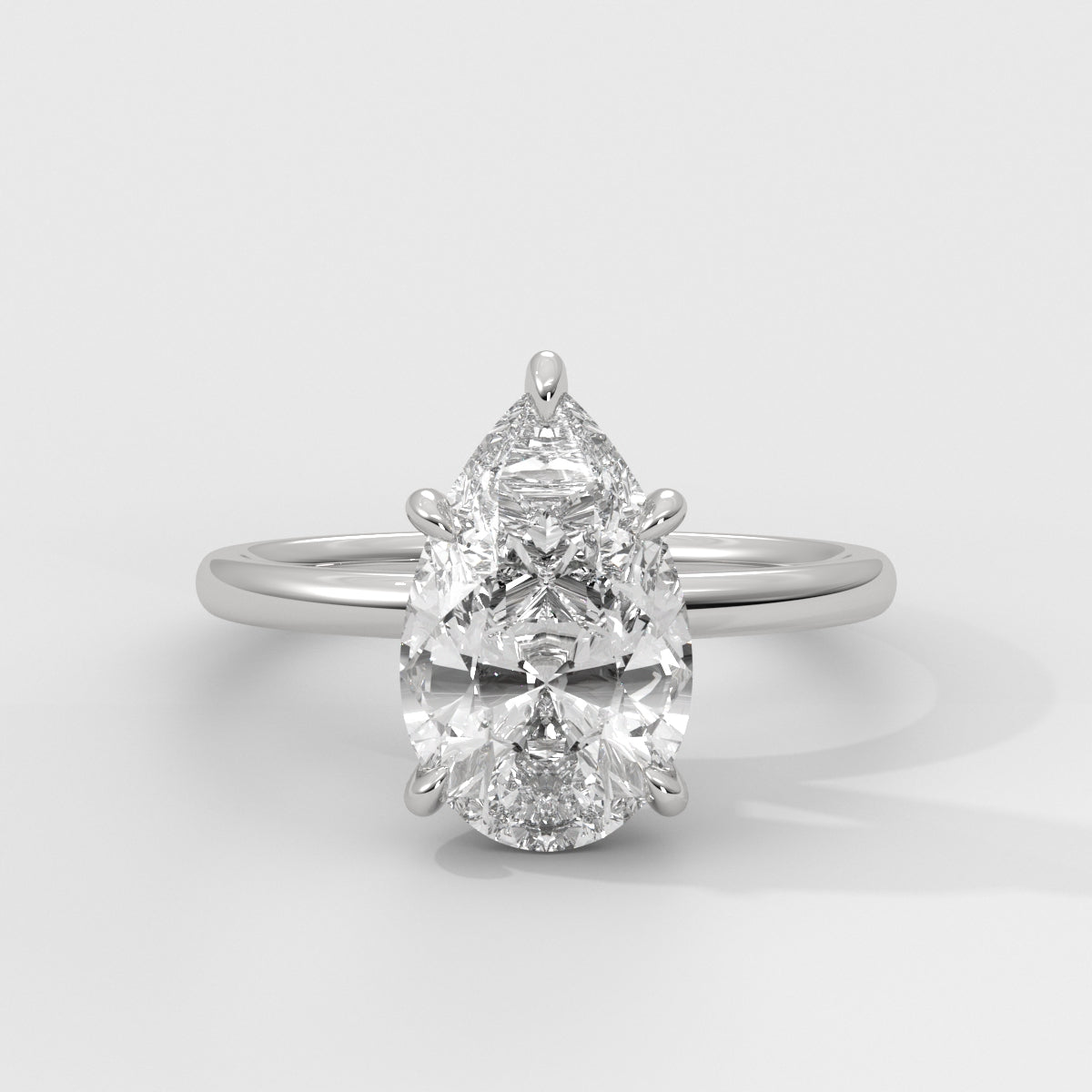 Anillo de Compromiso Hidden Halo Pear