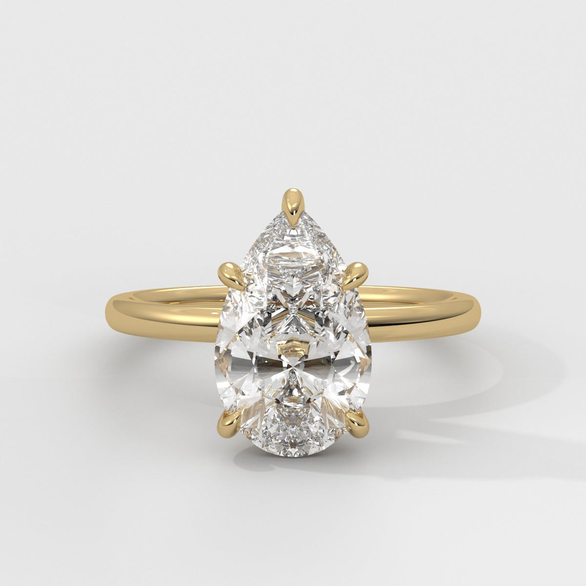 Anillo de Compromiso Hidden Halo Pear