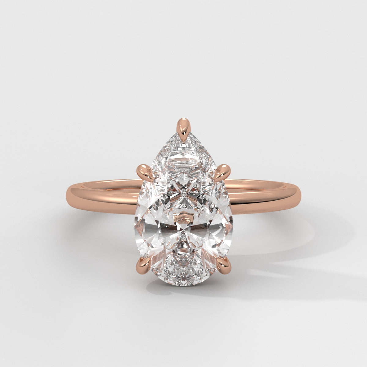 Anillo de Compromiso Hidden Halo Pear