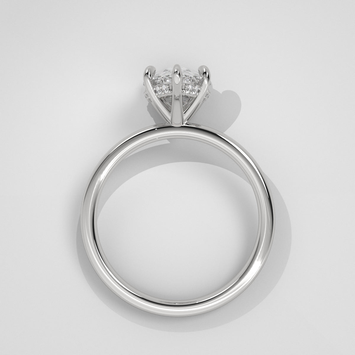 Anillo de Compromiso Hidden Halo Pear