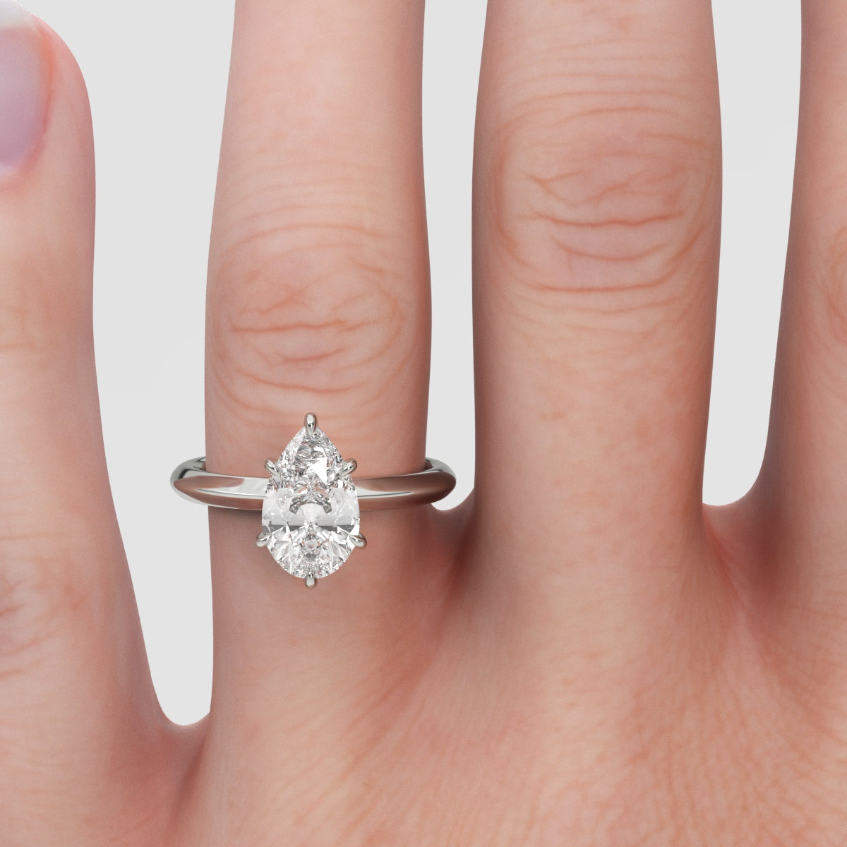 Anillo de Compromiso Knife Edge Pear