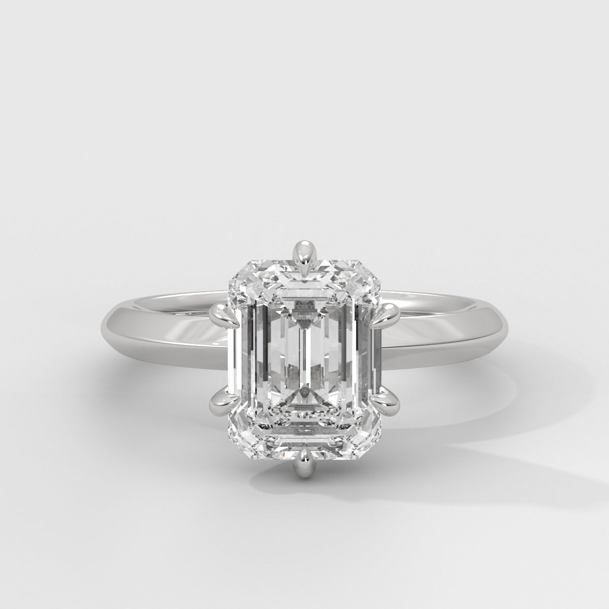 Anillo de Compromiso Knife Edge Emerald
