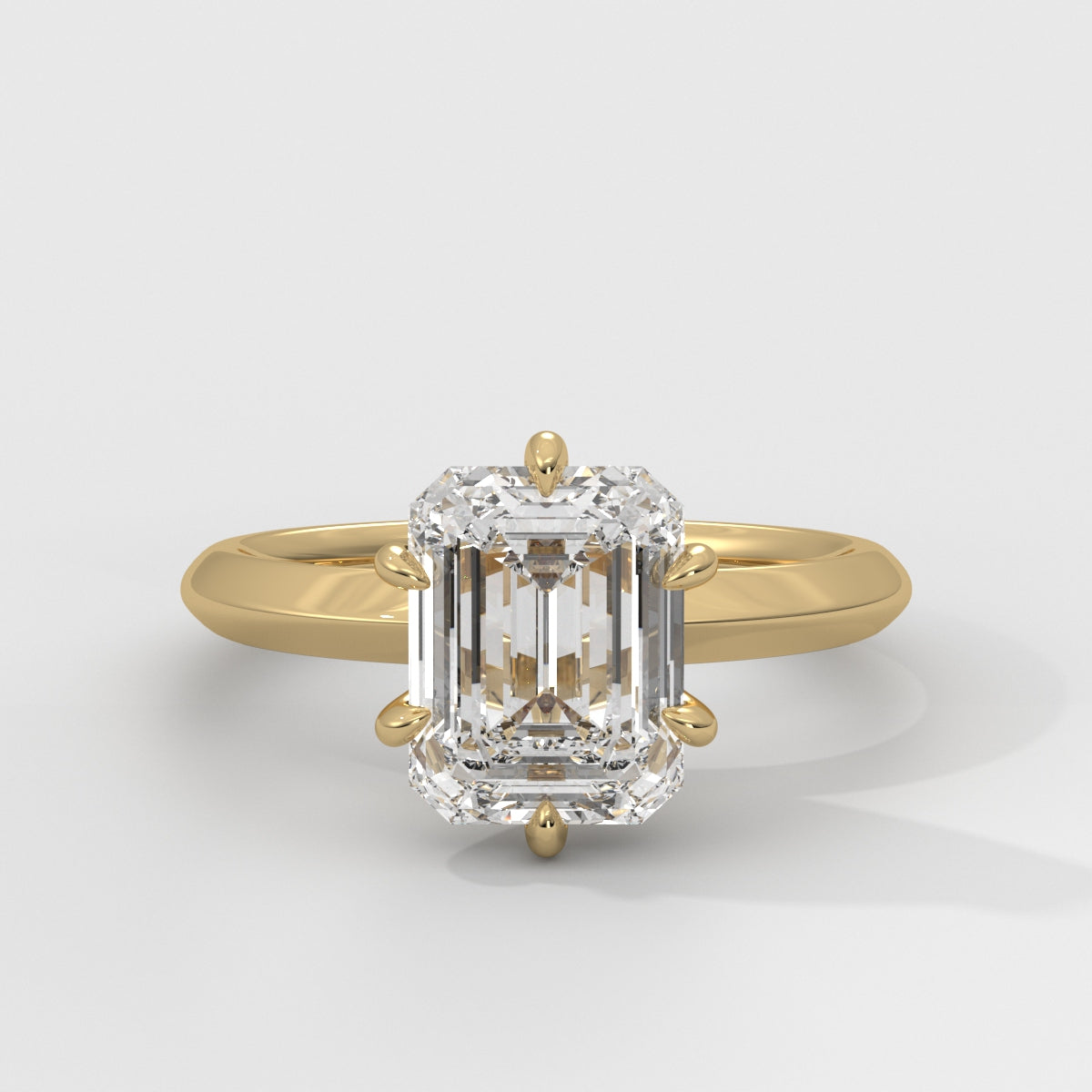 Anillo de Compromiso Knife Edge Emerald