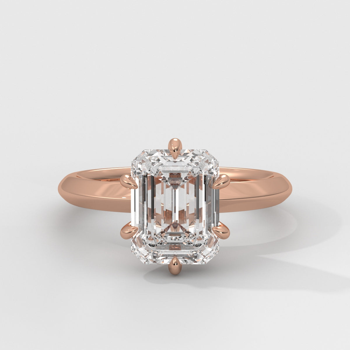 Anillo de Compromiso Knife Edge Emerald