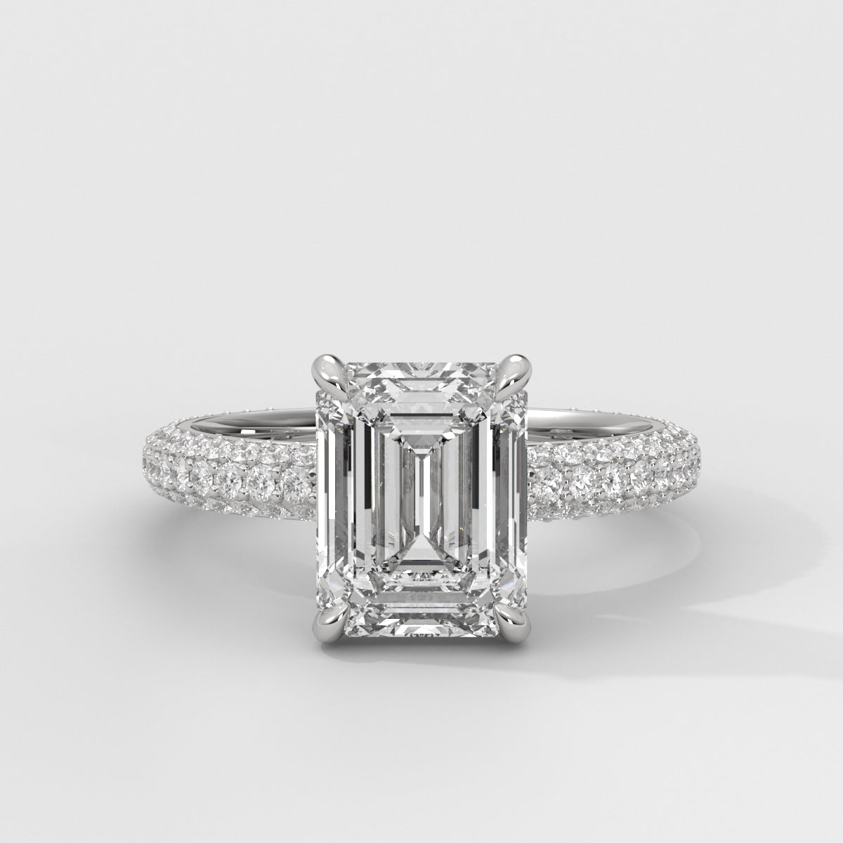 Anillo de Compromiso Pavé Emerald