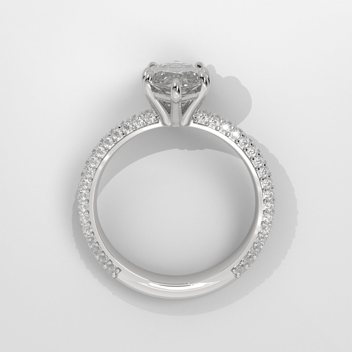 Anillo de Compromiso Pavé Emerald