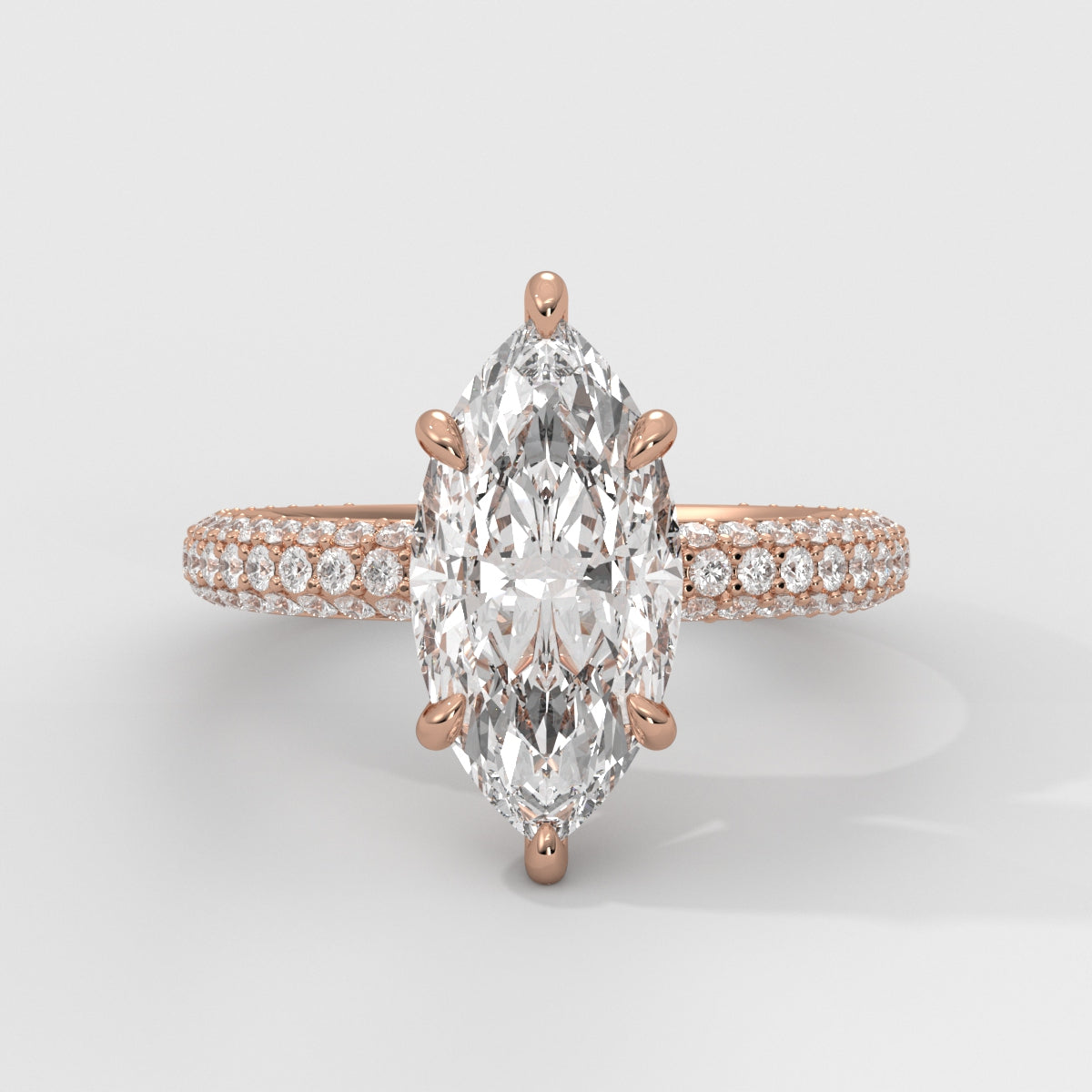 Anillo de Compromiso Pavé Marquise