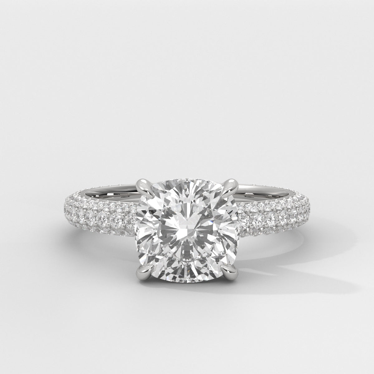 Anillo de Compromiso Pavé Cushion
