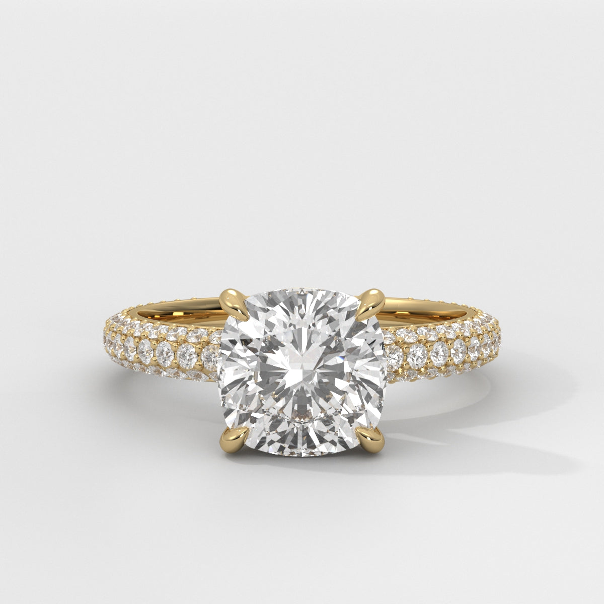 Anillo de Compromiso Pavé Cushion