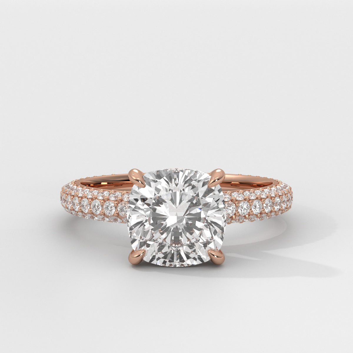 Anillo de Compromiso Pavé Cushion