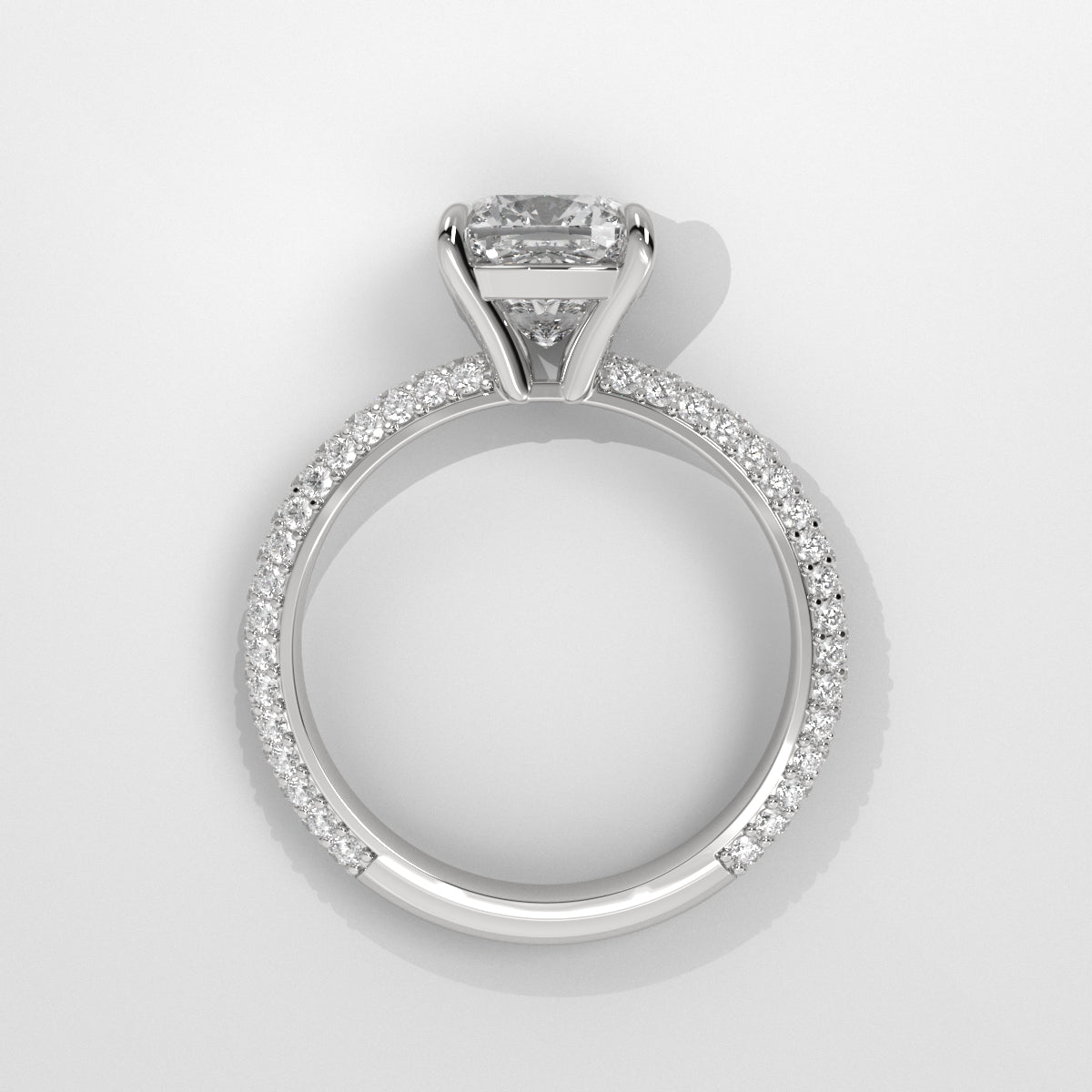 Anillo de Compromiso Pavé Cushion