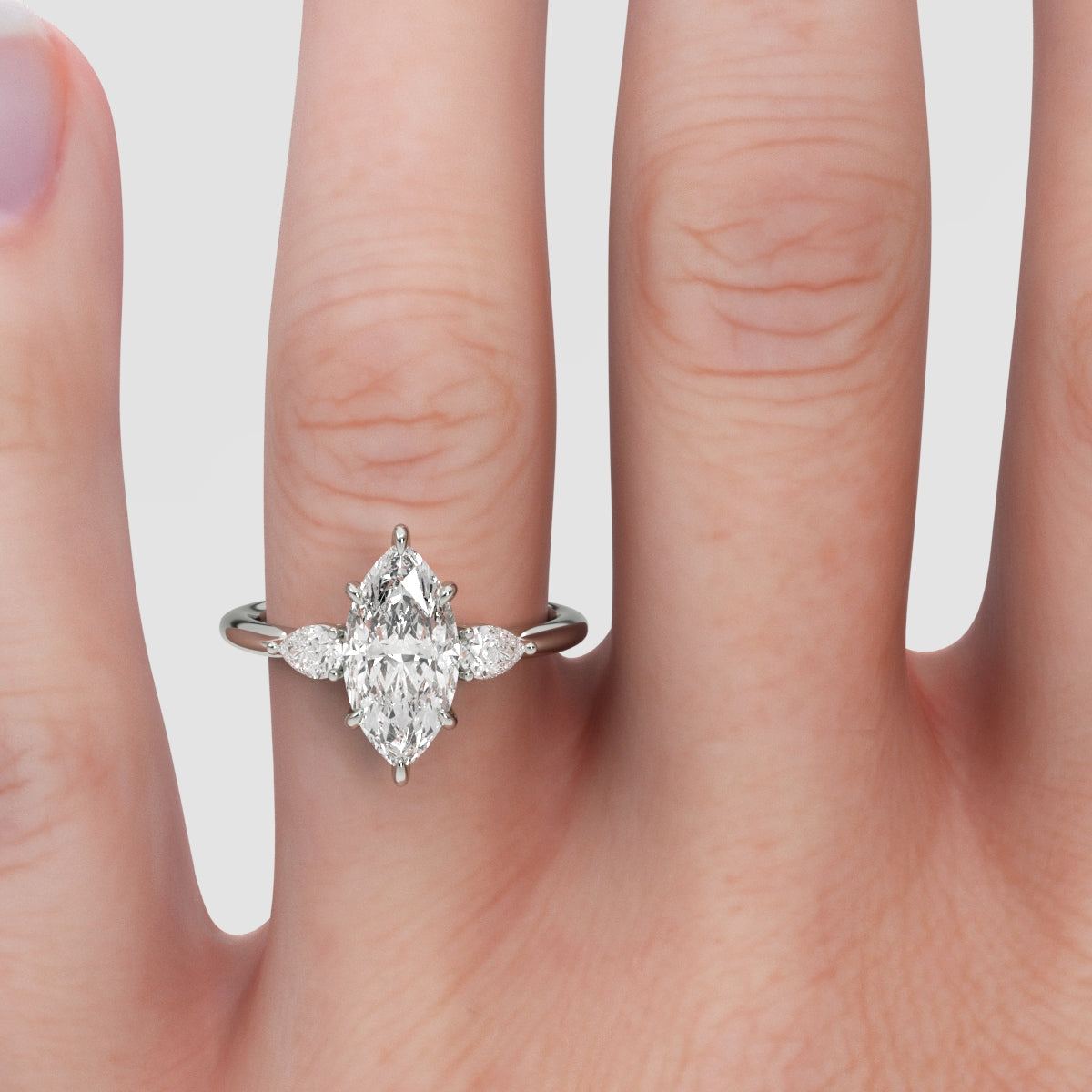 Anillo de Compromiso Sidestones Marquise