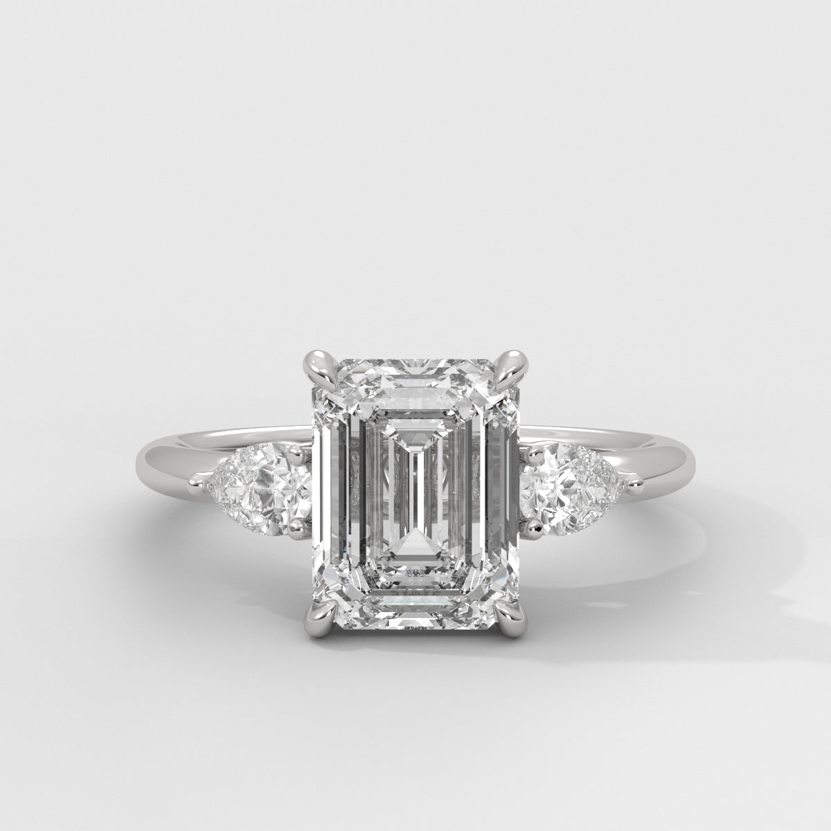Anillo de Compromiso Sidestones Emerald