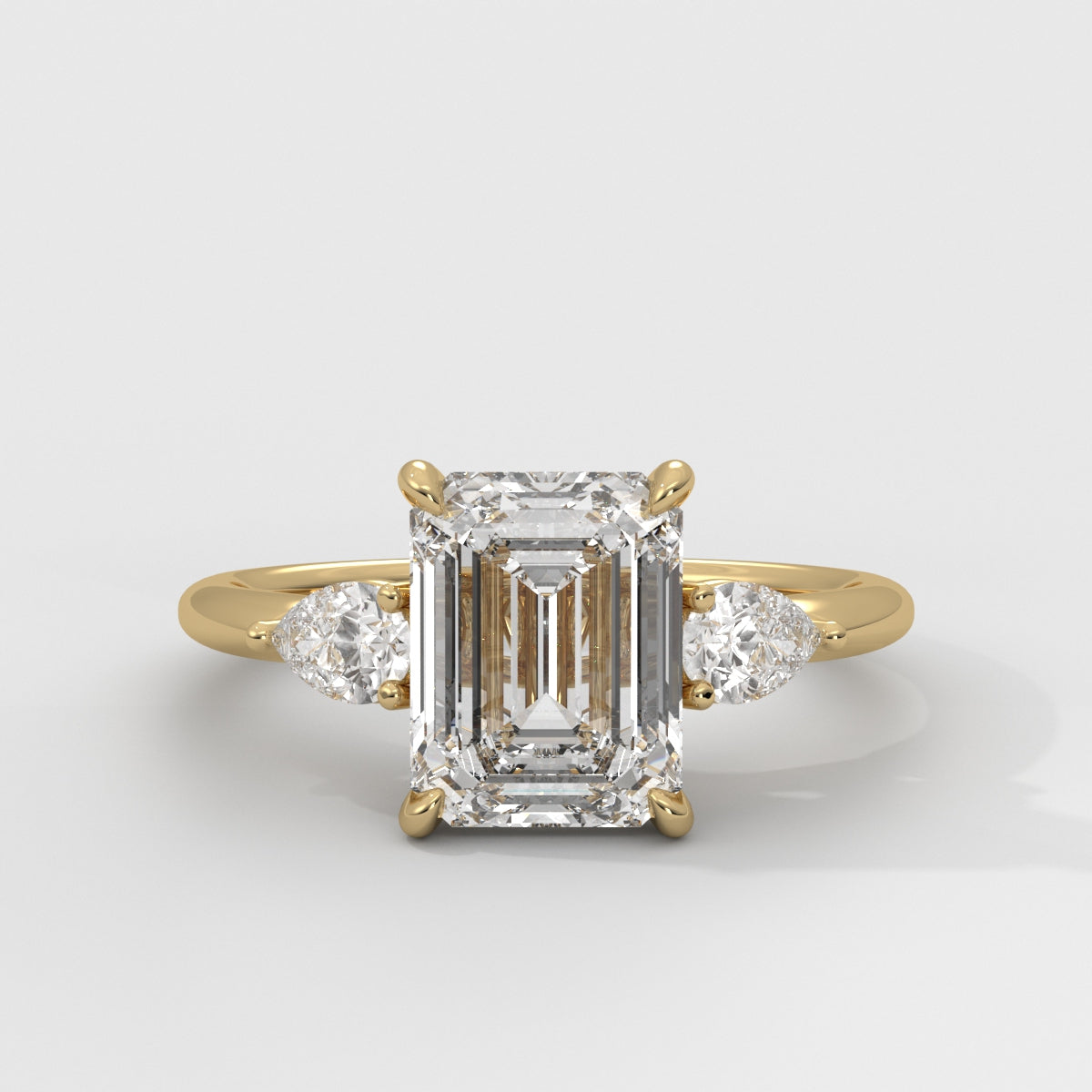 Anillo de Compromiso Sidestones Emerald