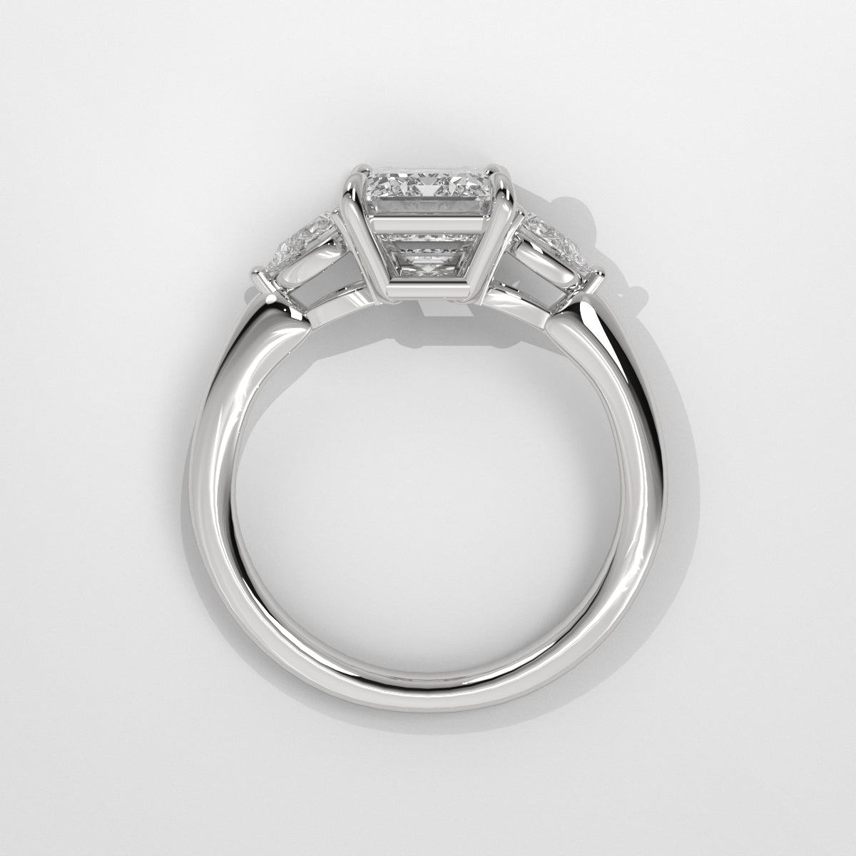 Anillo de Compromiso Sidestones Emerald