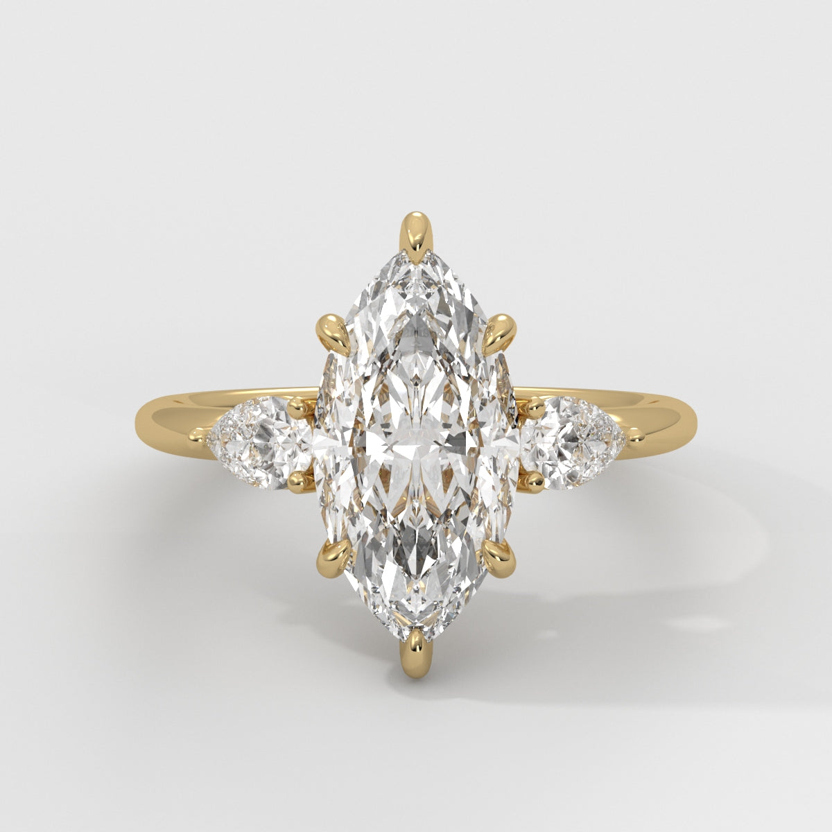 Anillo de Compromiso Sidestones Marquise