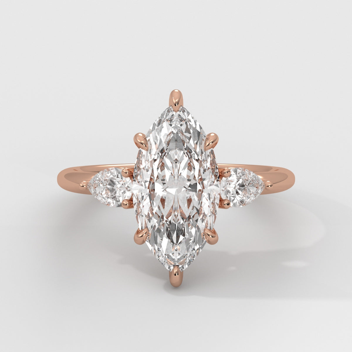 Anillo de Compromiso Sidestones Marquise