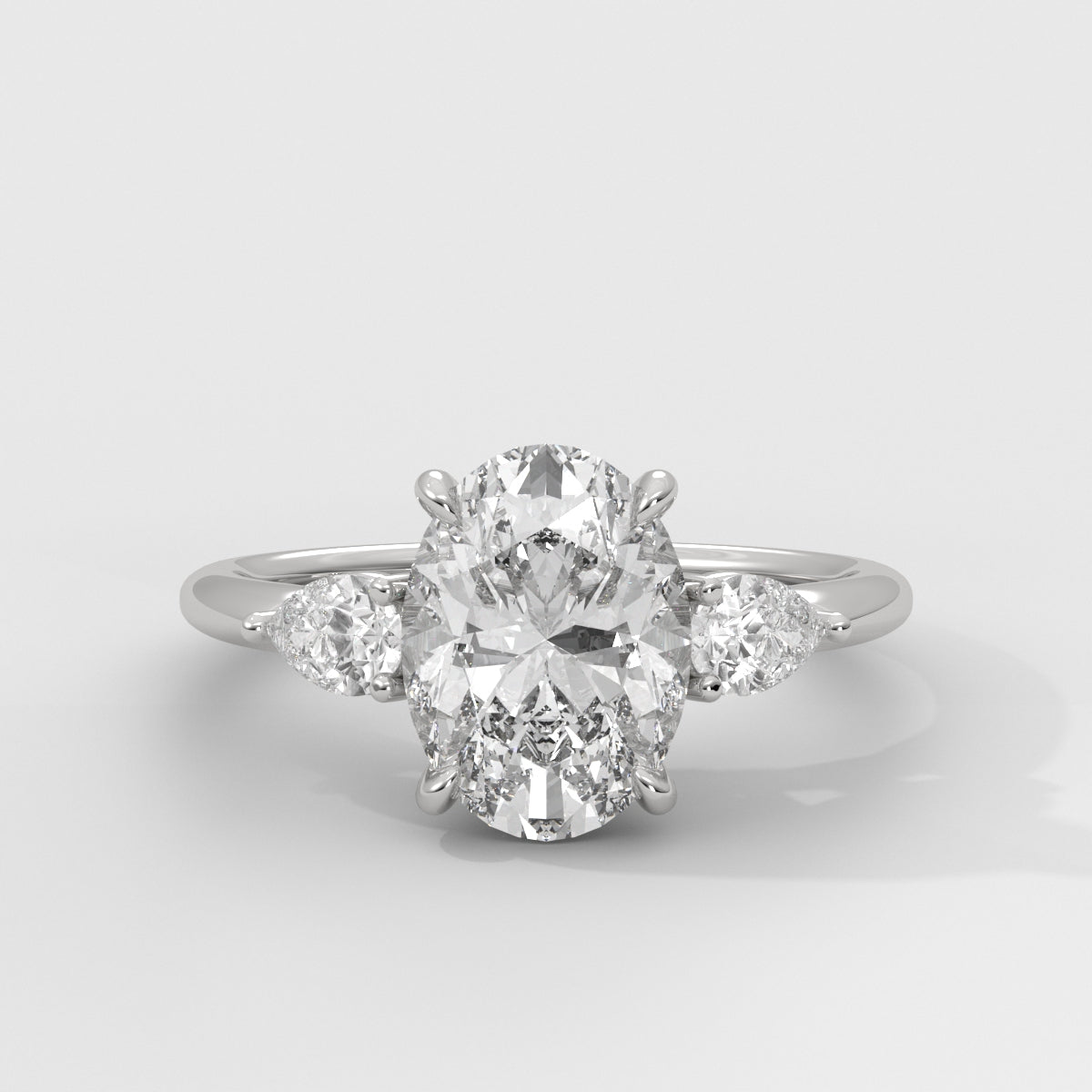 Anillo de Compromiso Sidestones Oval