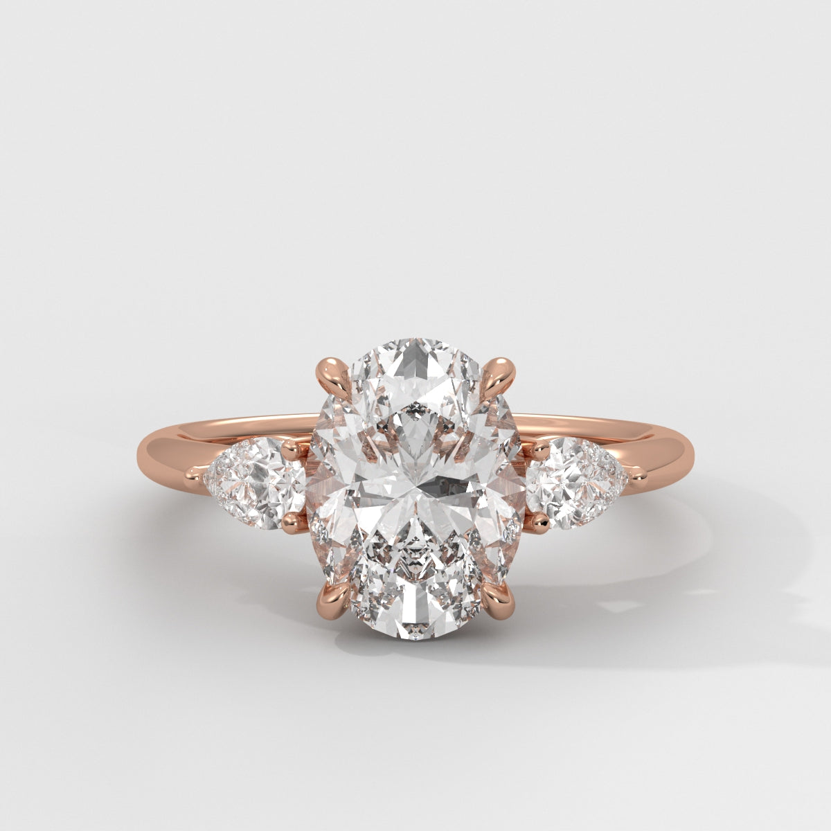 Anillo de Compromiso Sidestones Oval