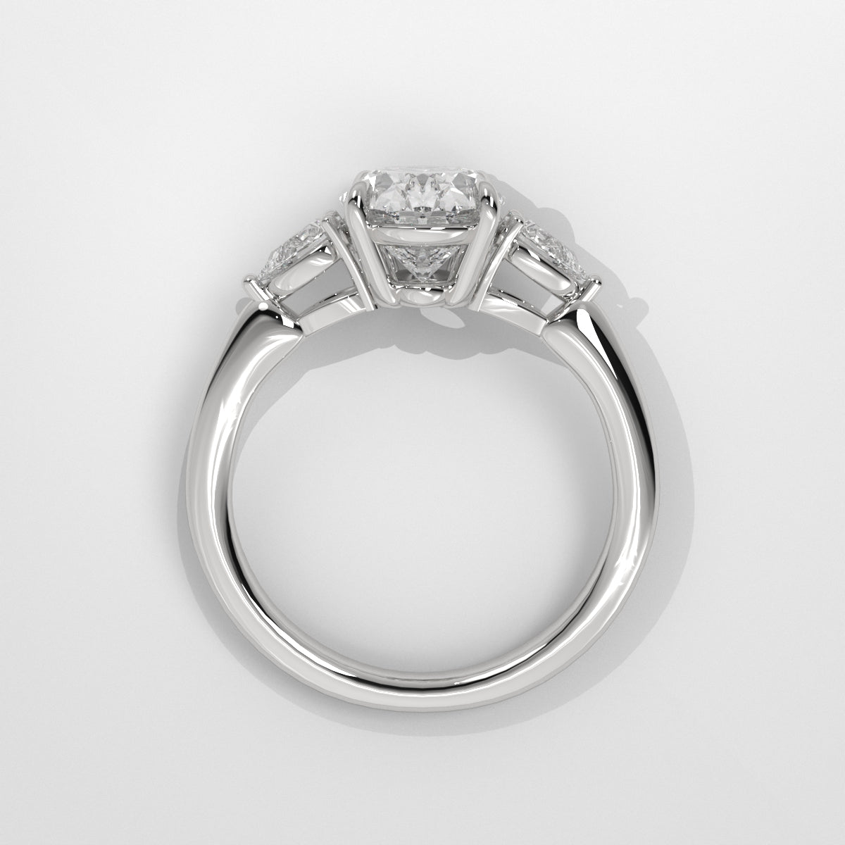 Anillo de Compromiso Sidestones Oval