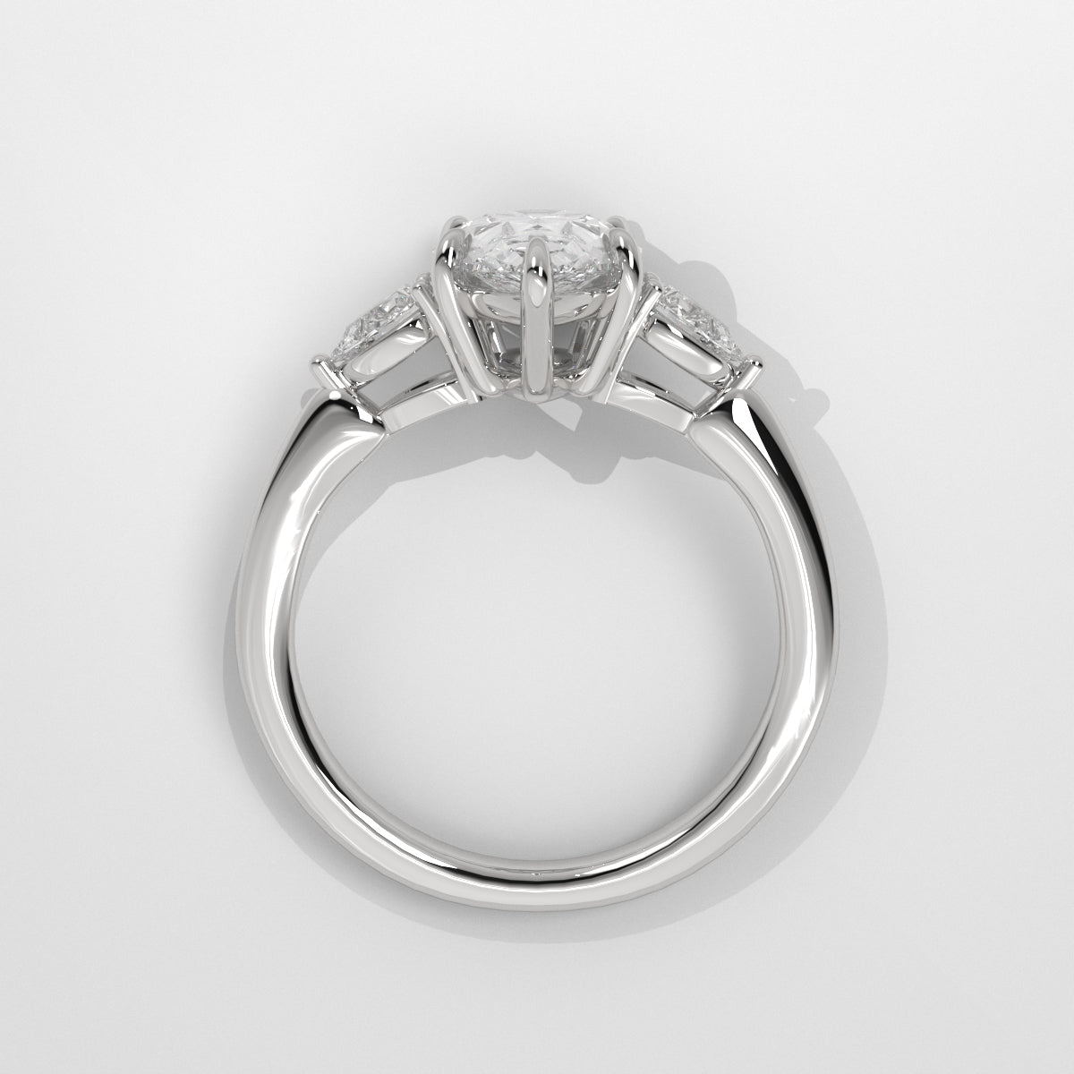 Anillo de Compromiso Sidestones Pear