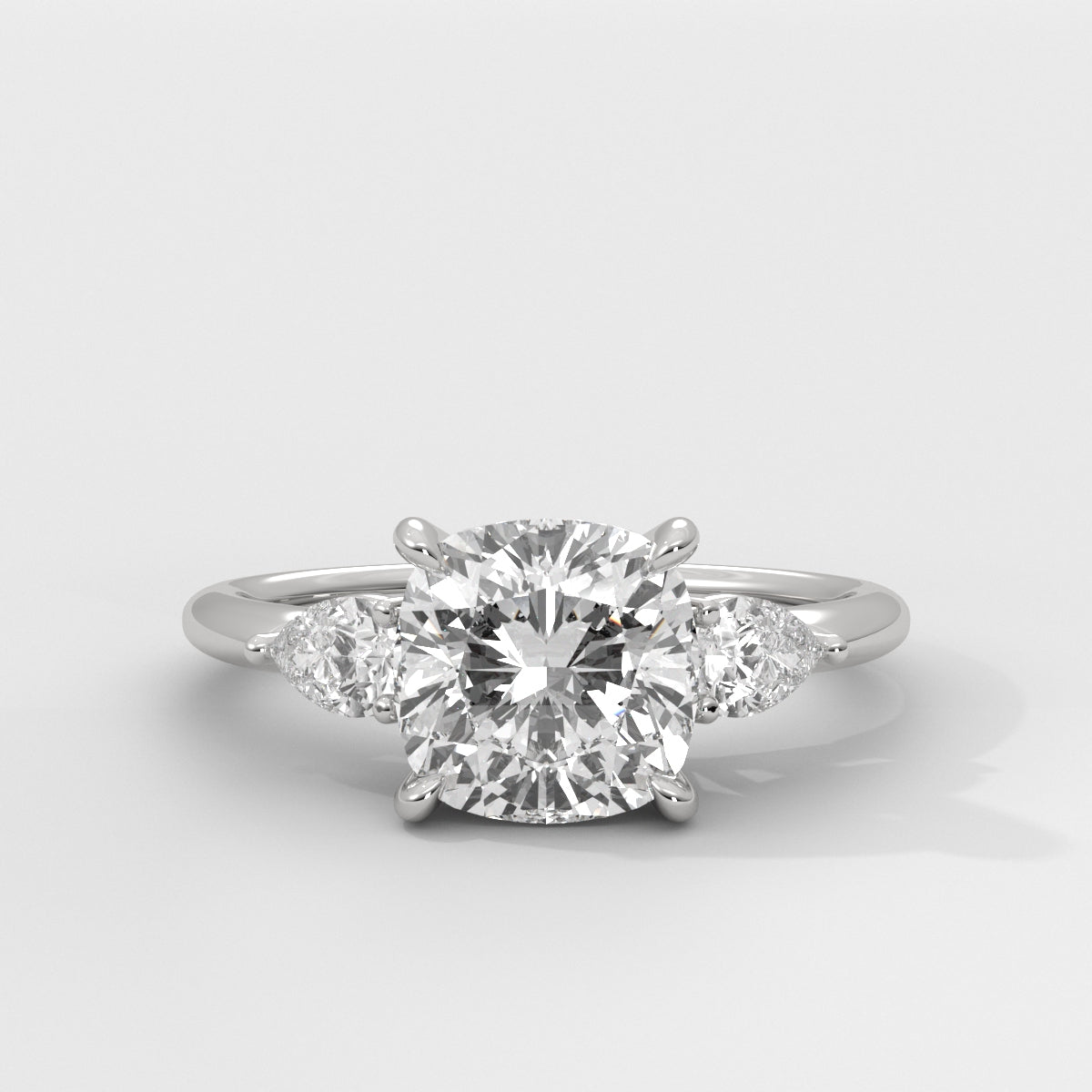 Anillo de Compromiso Sidestones Cushion