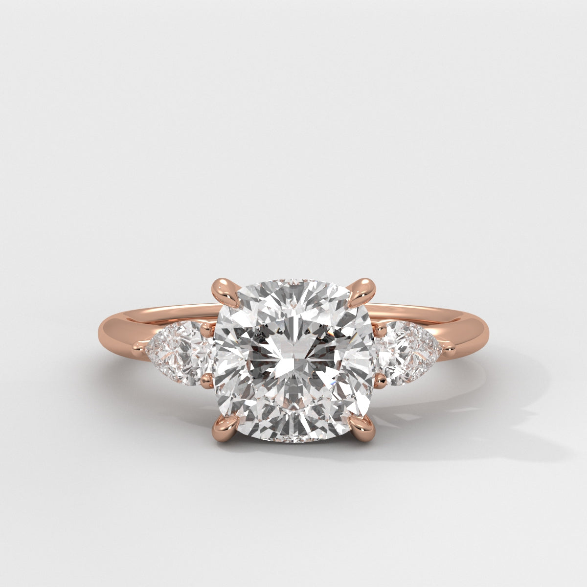 Anillo de Compromiso Sidestones Cushion