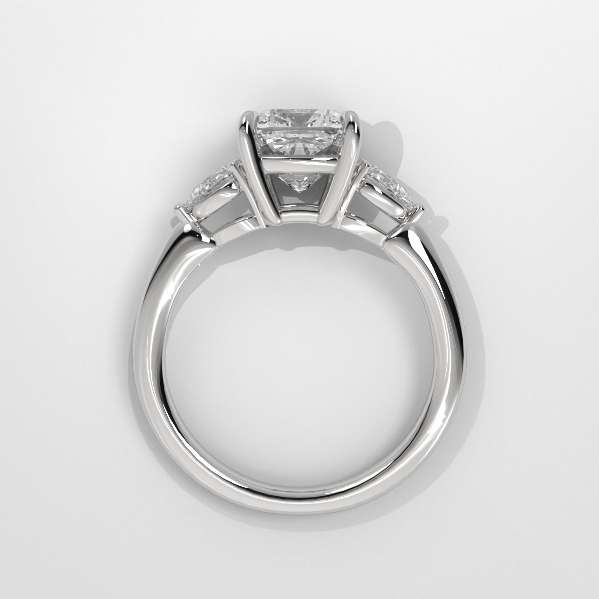 Anillo de Compromiso Sidestones Cushion