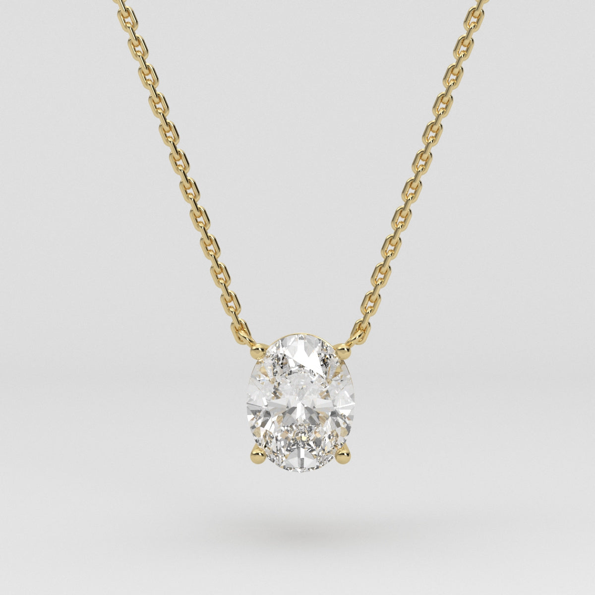 Collar Solitario Oval
