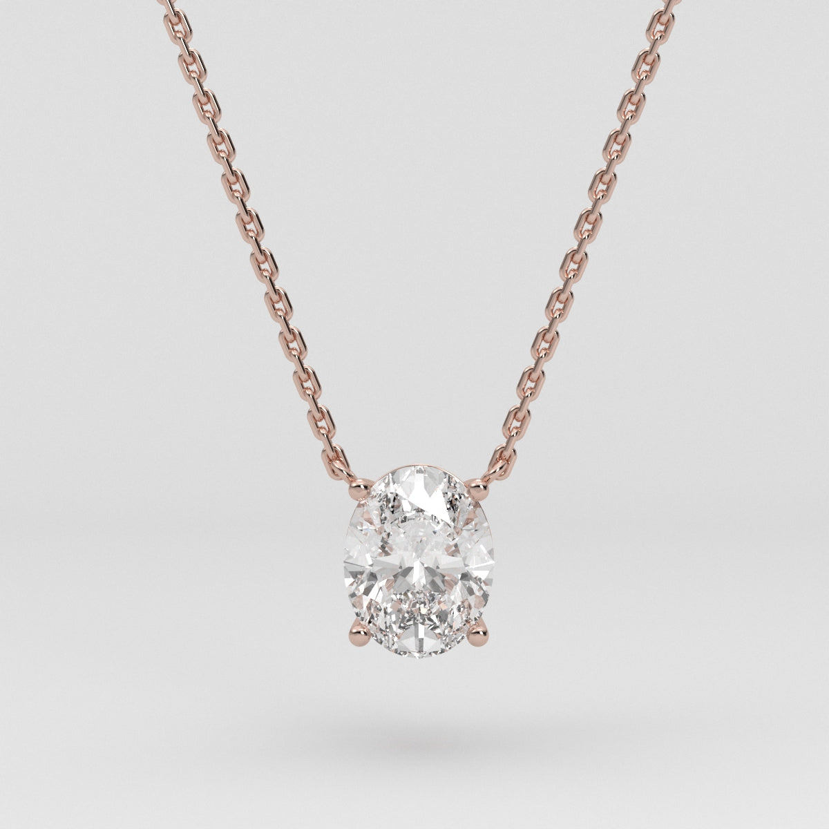 Collar Solitario Oval