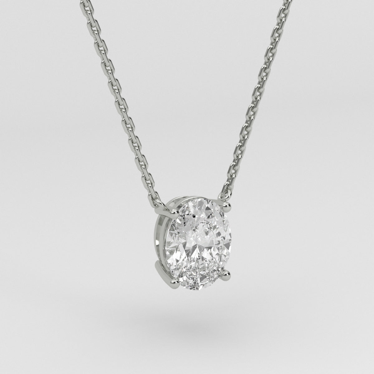 Collar Solitario Oval
