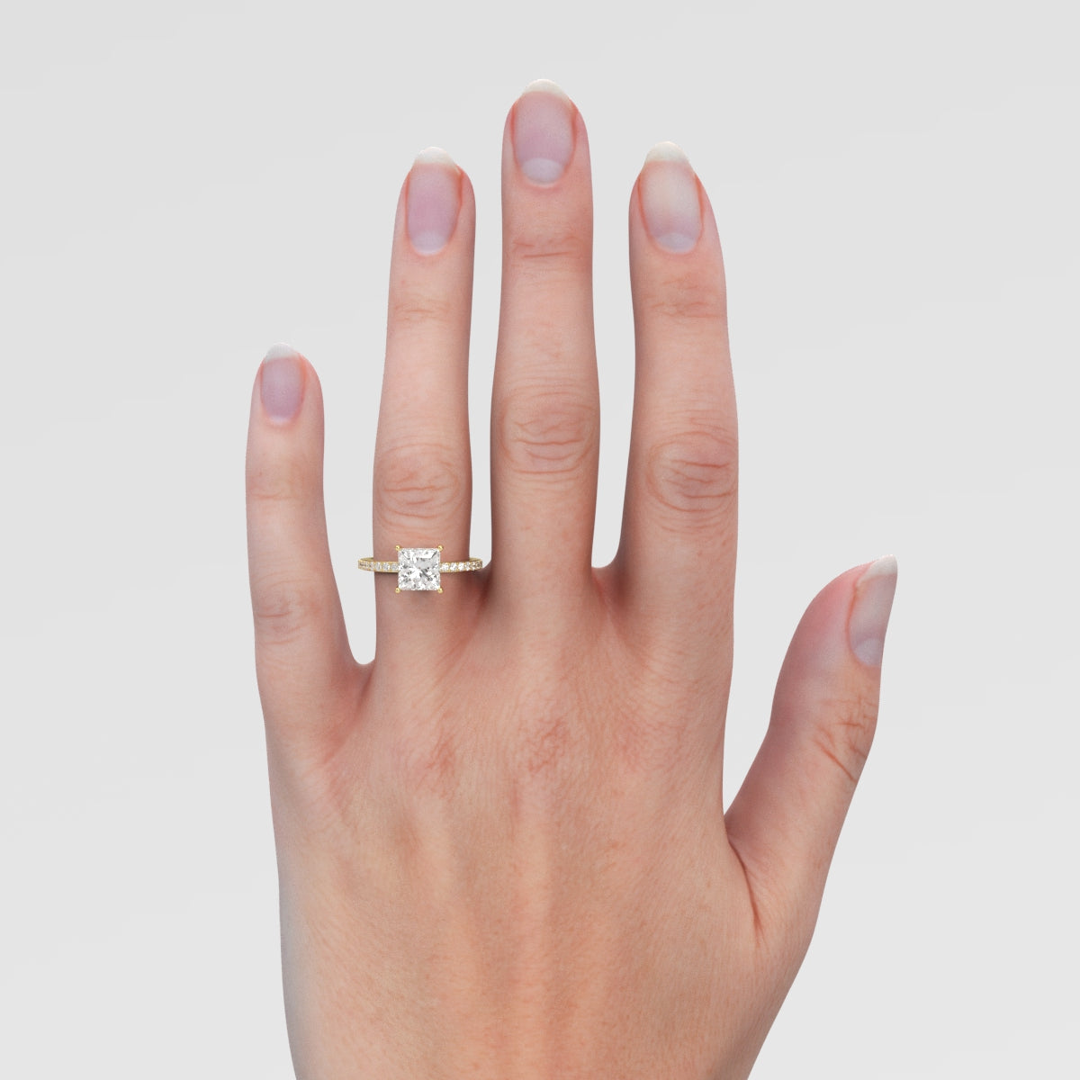 Anillo de Compromiso Sidestones 1.50 mm Princess