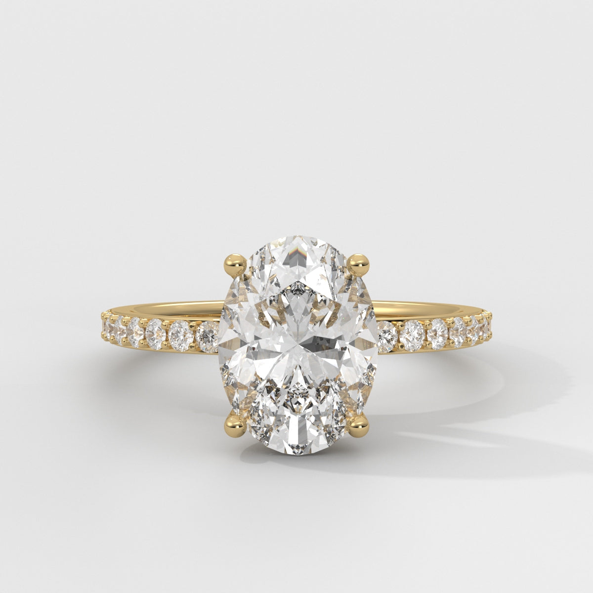 Anillo de Compromiso Sidestones 1.50 mm Oval