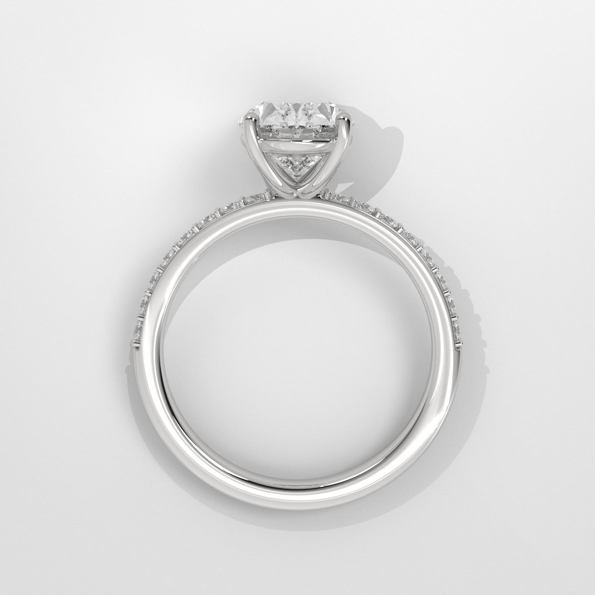 Anillo de Compromiso Sidestones 1.50 mm Oval