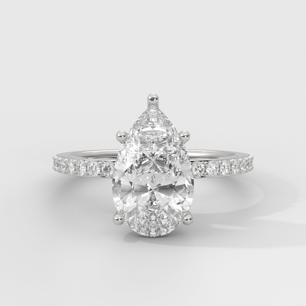 Anillo de Compromiso Sidestones 1.50 mm Pear