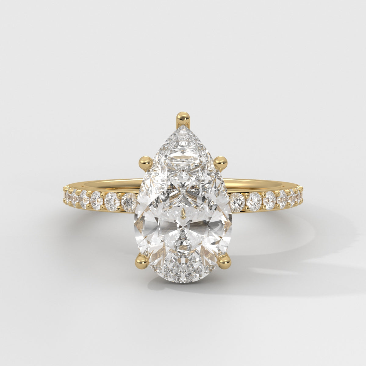Anillo de Compromiso Sidestones 1.50 mm Pear