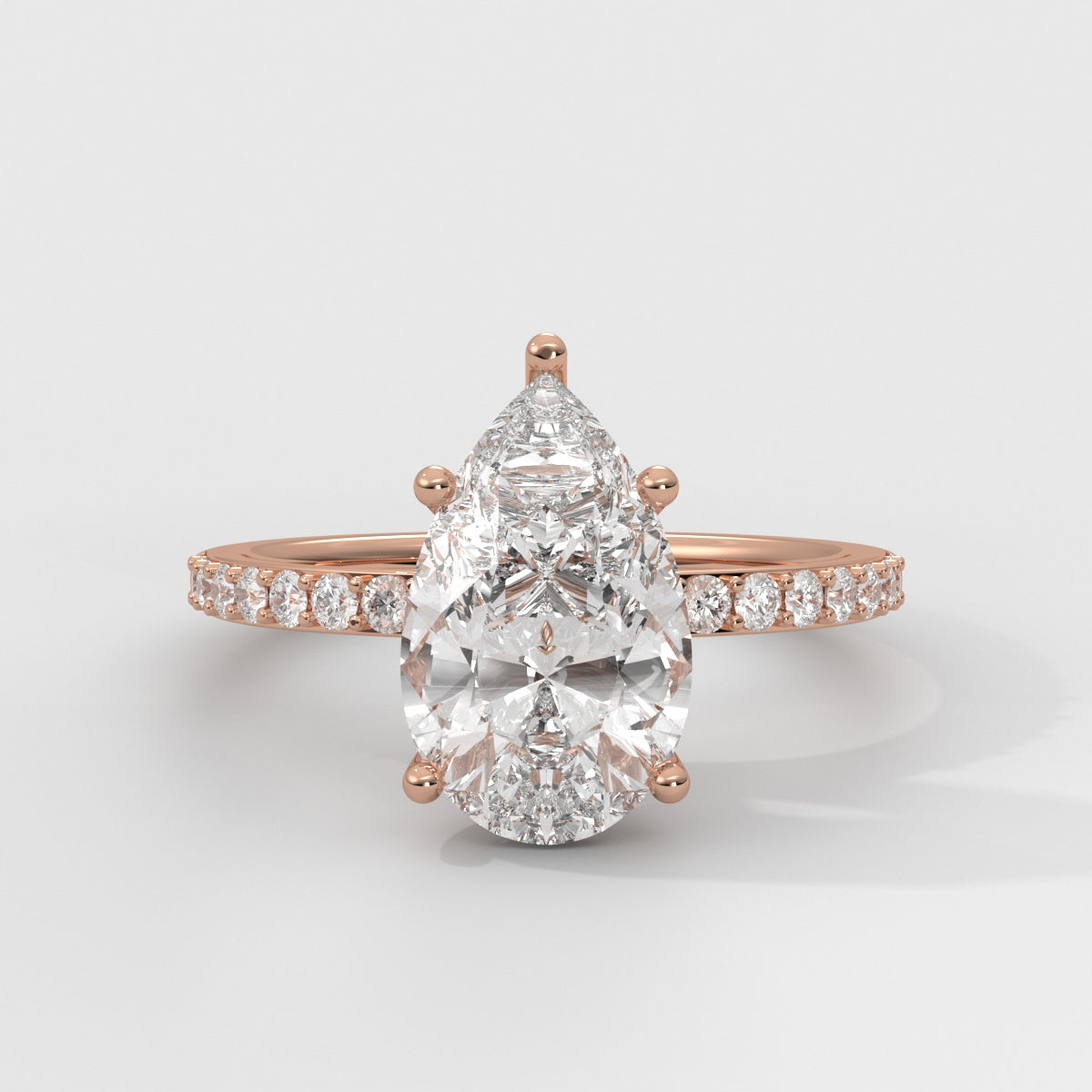Anillo de Compromiso Sidestones 1.50 mm Pear
