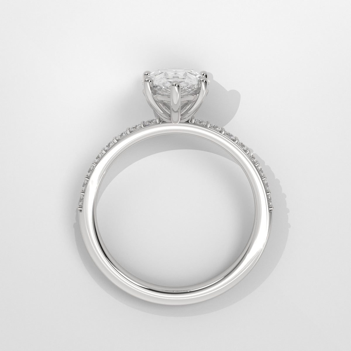 Anillo de Compromiso Sidestones 1.50 mm Pear