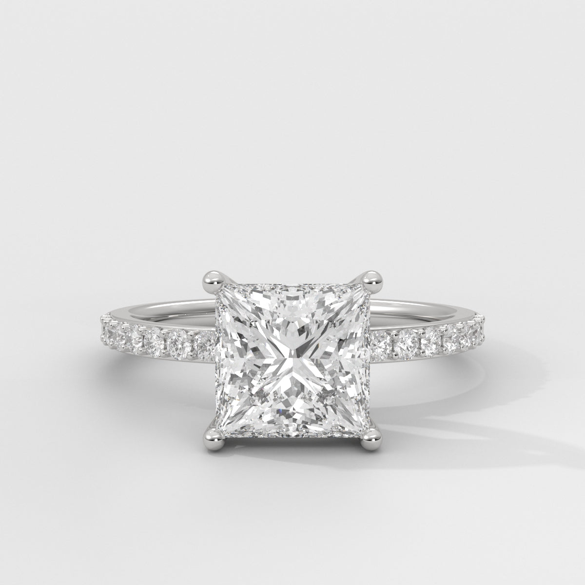 Anillo de Compromiso Sidestones 1.50 mm Princess